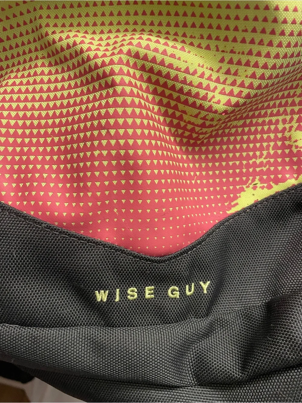 The North Face Blue and Lime 'Wise Guy' Backpack with Red Accent
